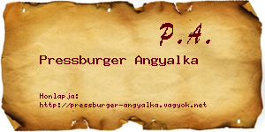 Pressburger Angyalka névjegykártya